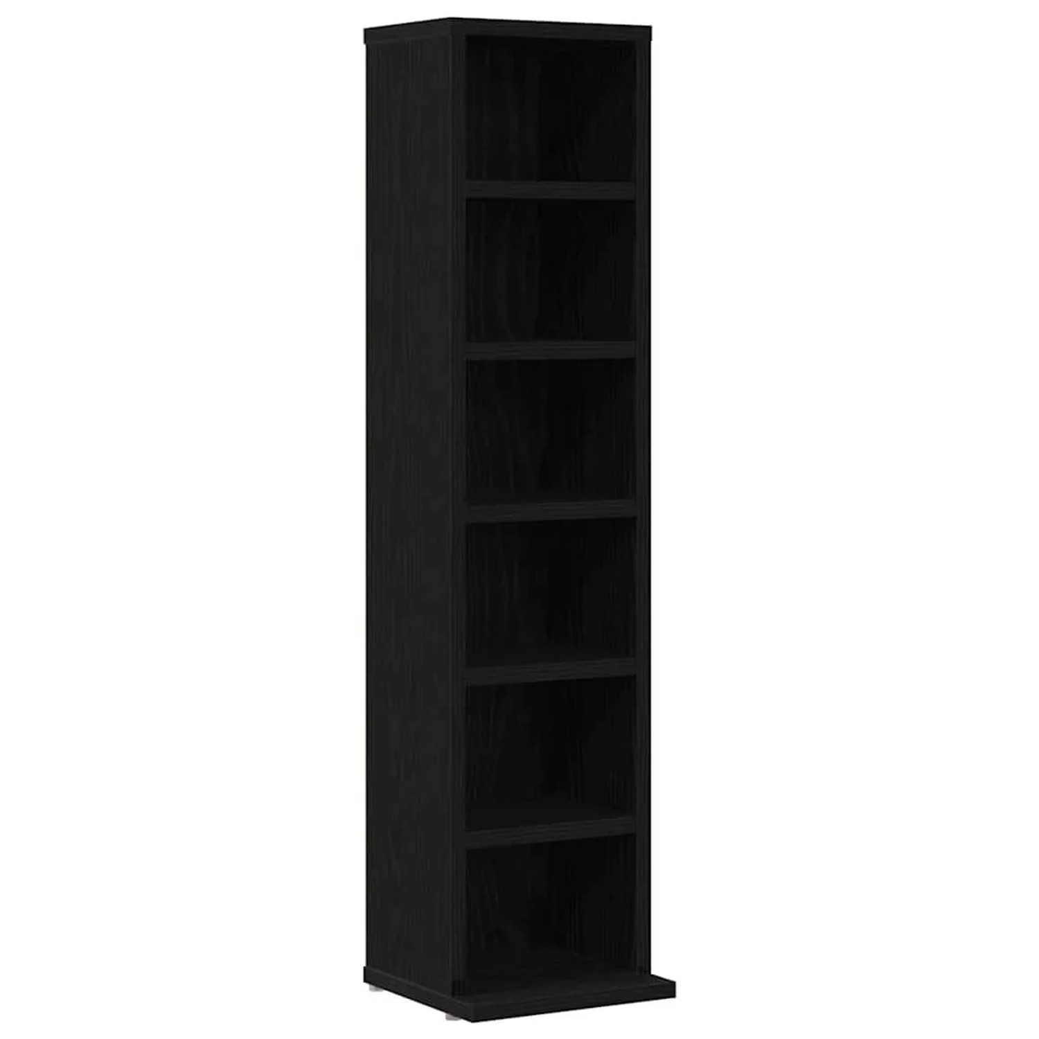 vidaXL CD-Schrank Schwarz Eichen-Optik 21x20x88 cm Holzwerkstoff 862421