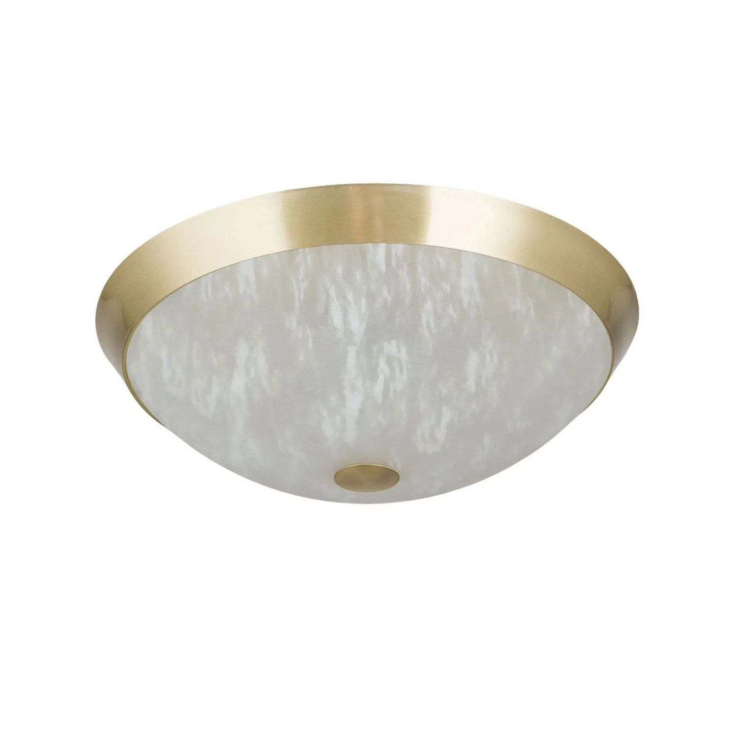 Orion Leuchten Deckenleuchte Opalglas mit Marmoroptik 42 cm Messing Matt