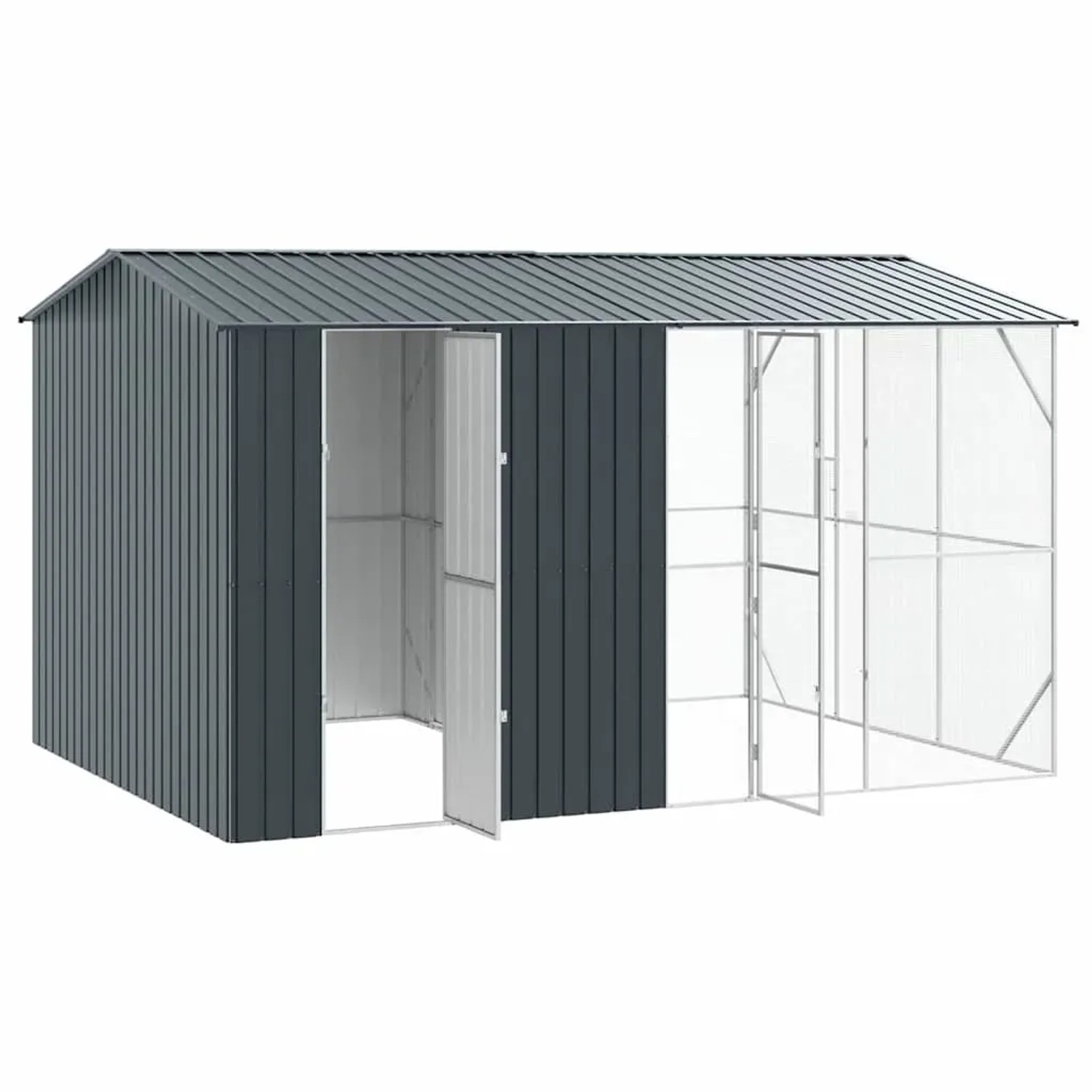 vidaXL Vogelkäfig Anthrazit 430 x 310 x 247 cm Verzinkter Stahl 3325162_4