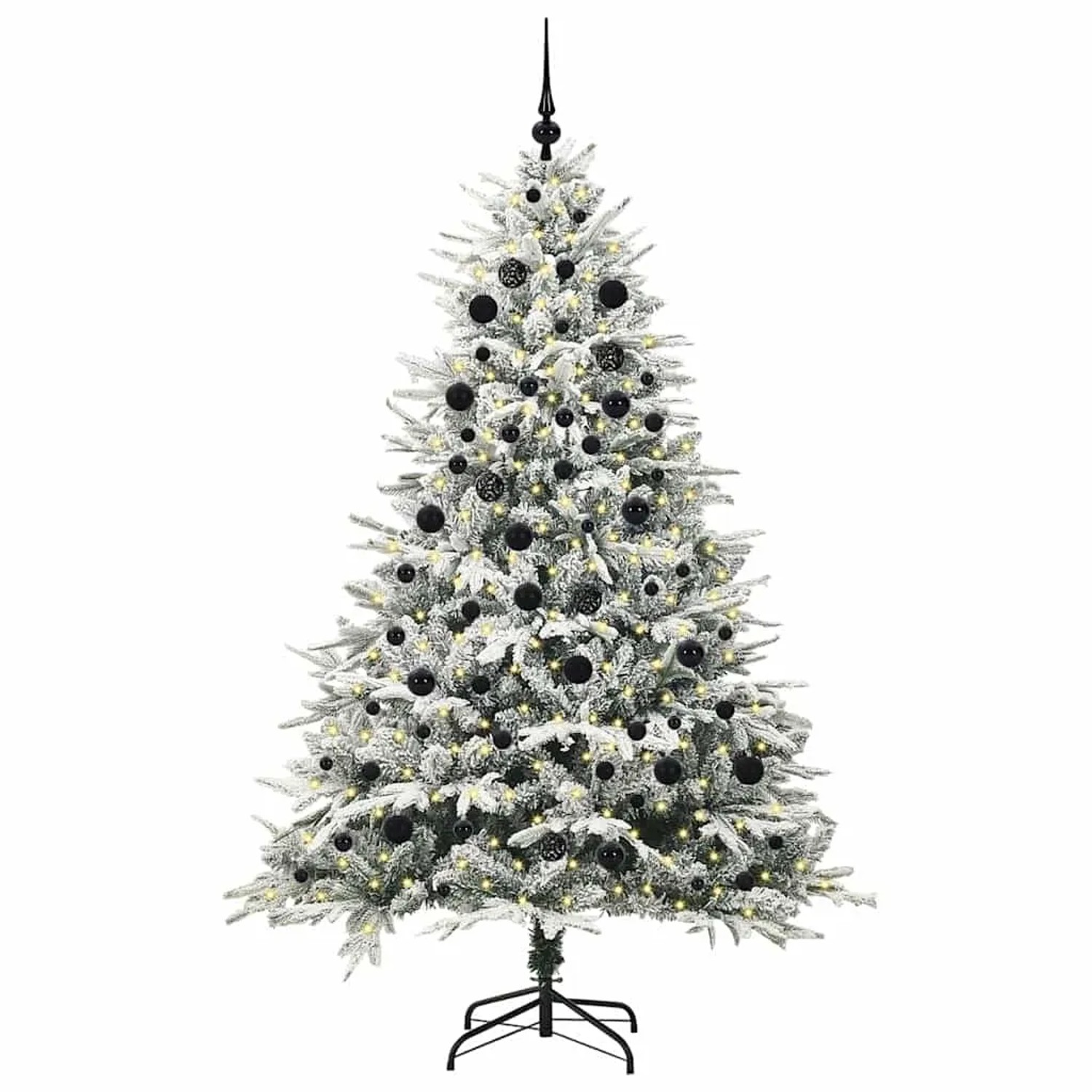 vidaXL Künstlicher Vorbeleuchteter Weihnachtsbaum mit Kugelset Grün 3395407