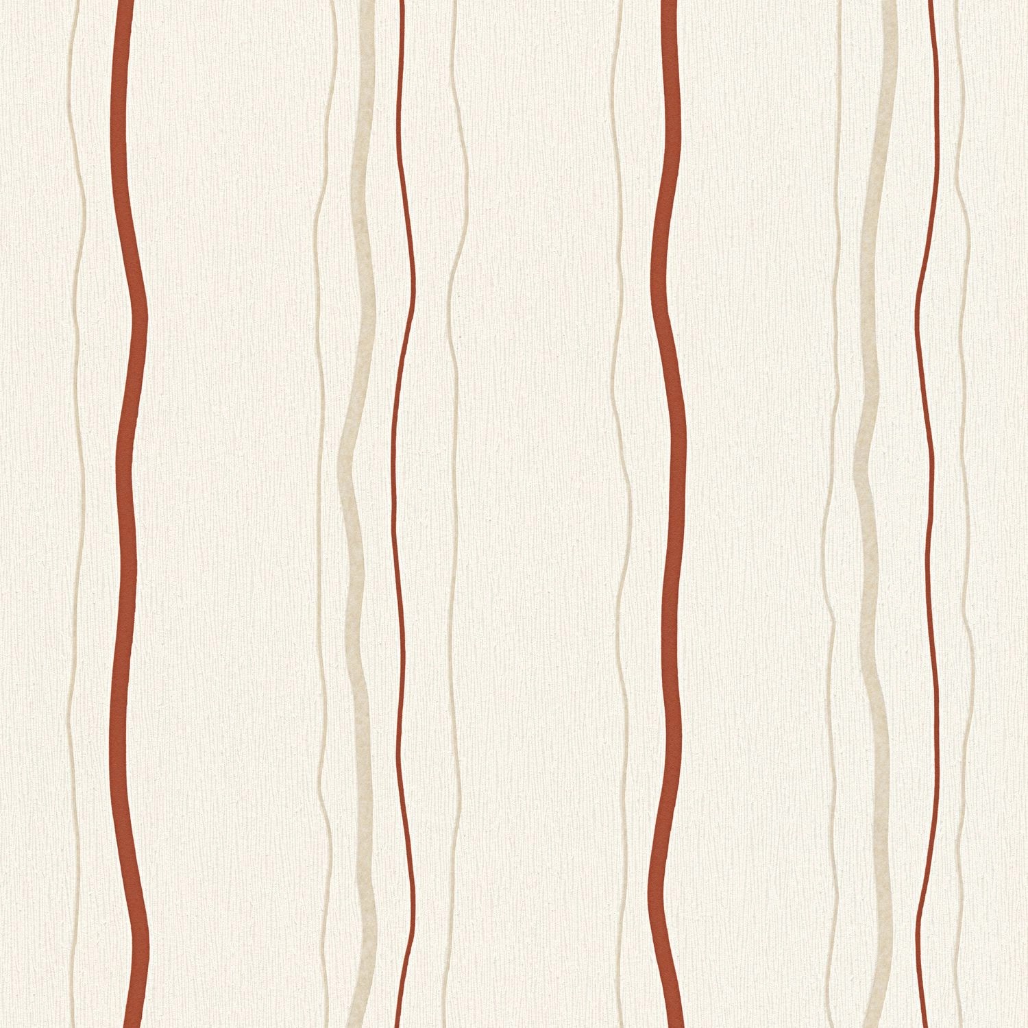 PROFHOME 958731-GU Streifen Tapete Geschwungene Linien Creme Rot Beige 0,53 günstig online kaufen