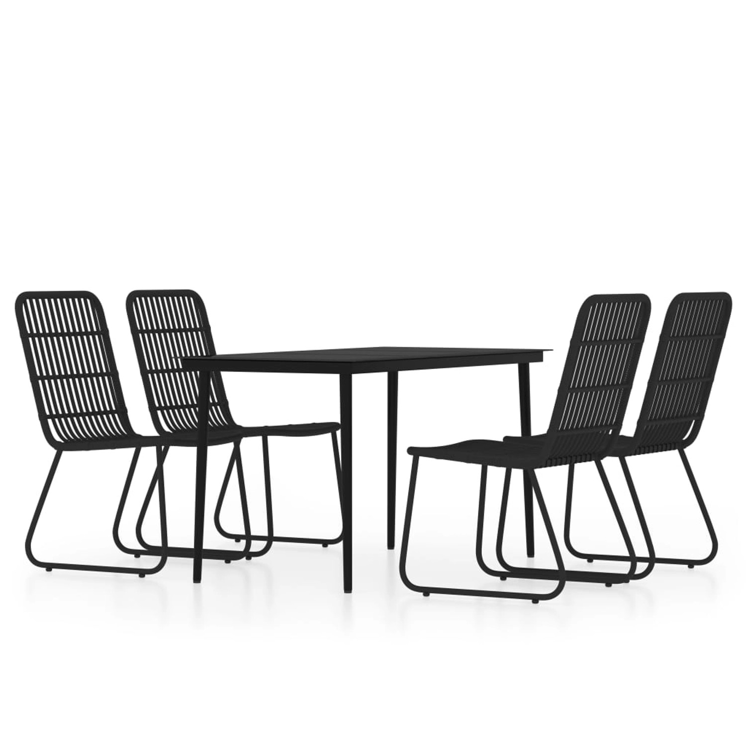 vidaXL 5-Tlg Garten-Essgruppe Schwarz 3099181 günstig online kaufen
