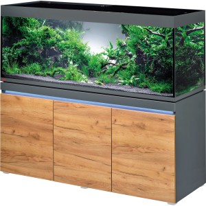 Eheim Aquarium-Kombination Incpiria 530 Graphit/Nature mit Unterschrank und LED-Beleuchtung.