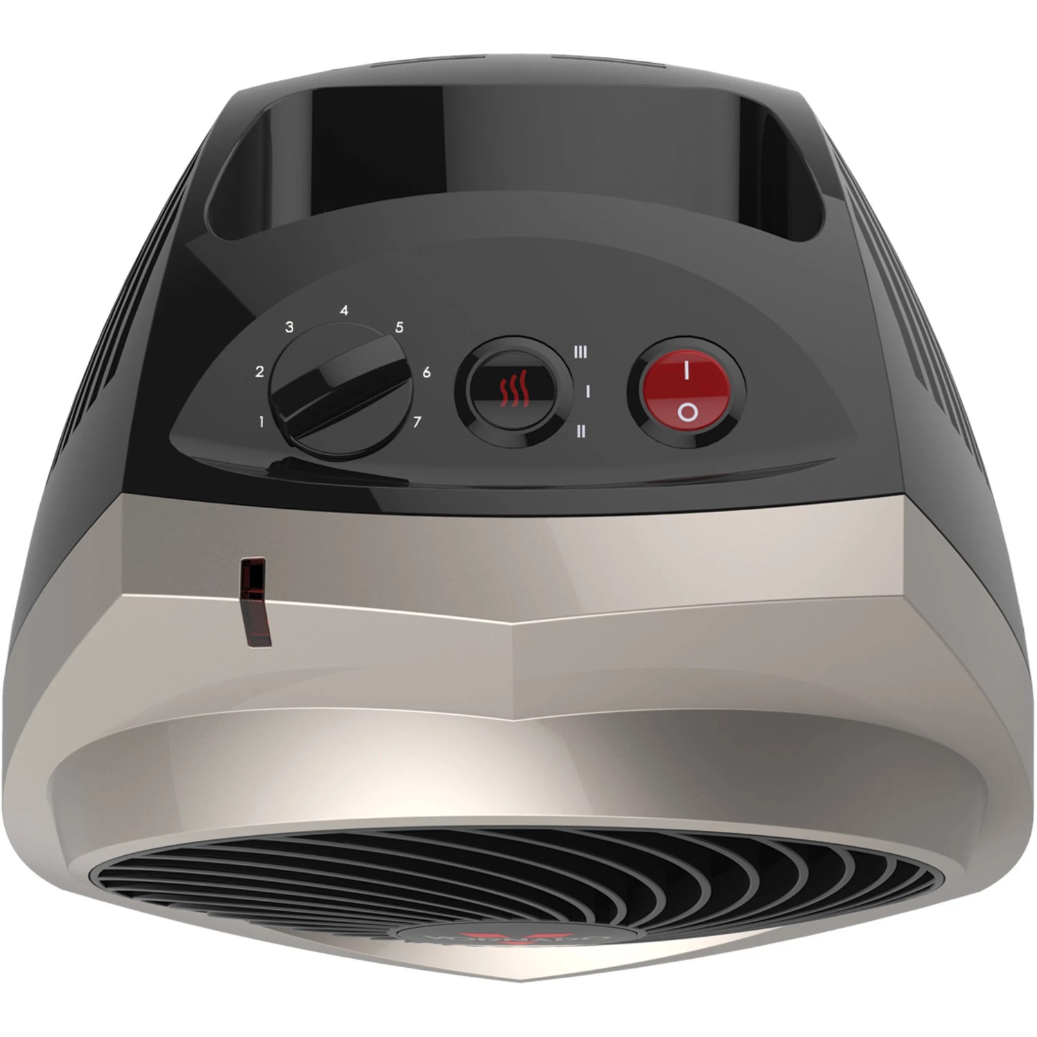 Vornado VH200 Heizlüfter, 2100W, Silber-Schwarz, mit Thermostat und Sicherheitsabschaltung.