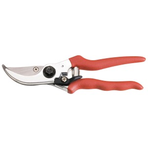Gartenschere Bypass mit roten Griffen, max. 13 mm Schnittstärke für Gartenarbeiten.