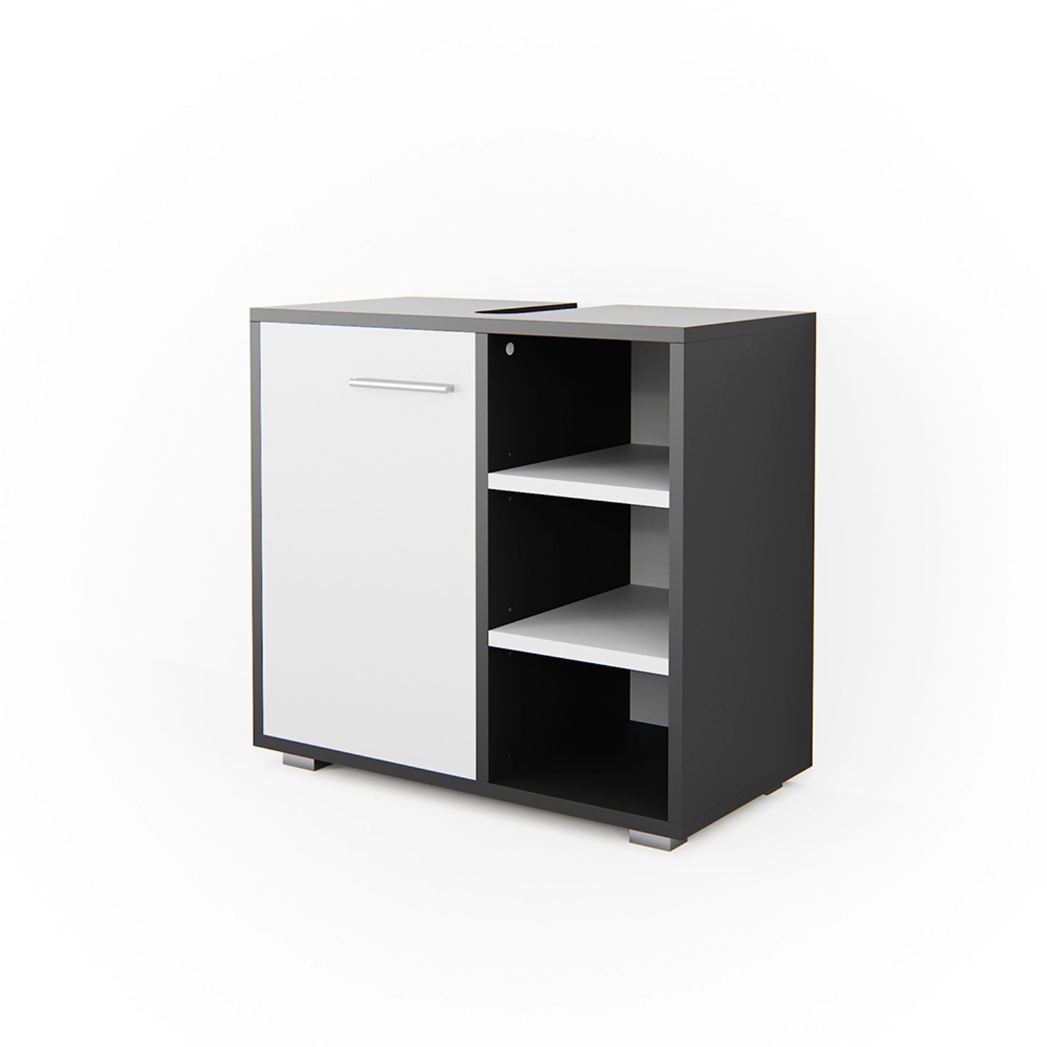 Vicco Waschbeckenunterschrank Perry Anthrazit/Weiß 60 x 56 cm günstig online kaufen