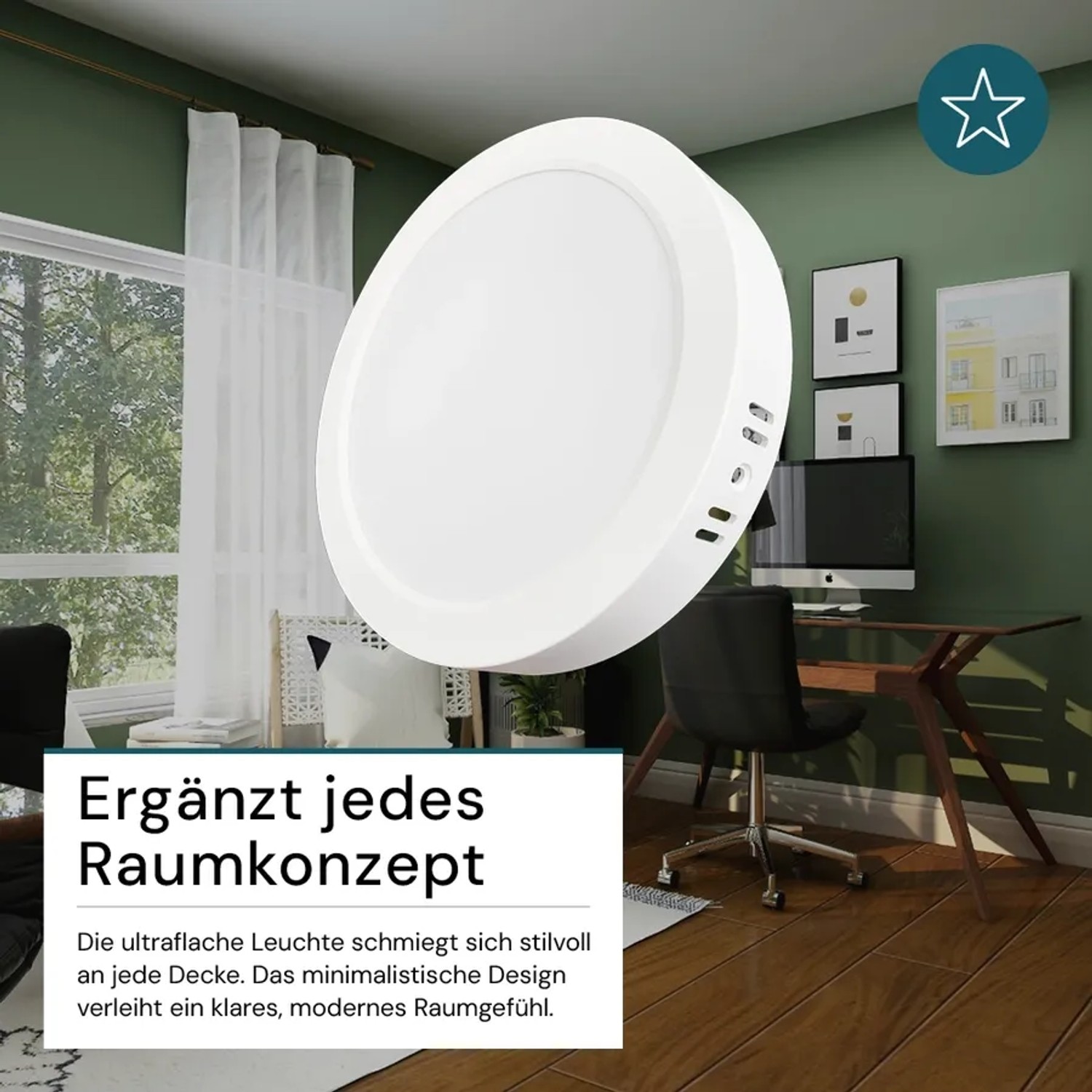 LUXULA LED Aufbauleuchte 18W IP44-Geschützt 1800lm Lichtfarbe Einstellbar CCT Deckenleuchte Rund Ø224x35mm Badezimmerlampe Weiß_5