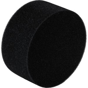 Schwarzer Verschlussstopfen für Rundrohre, Ø 100-125 mm, aus flexiblem Material.