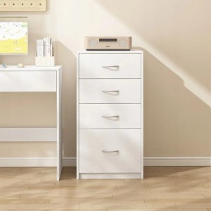 Rebiko Modernes Regal Mit 4 Schubladen Loft Weiße Kommode Büroschrank Groß 85 Cm