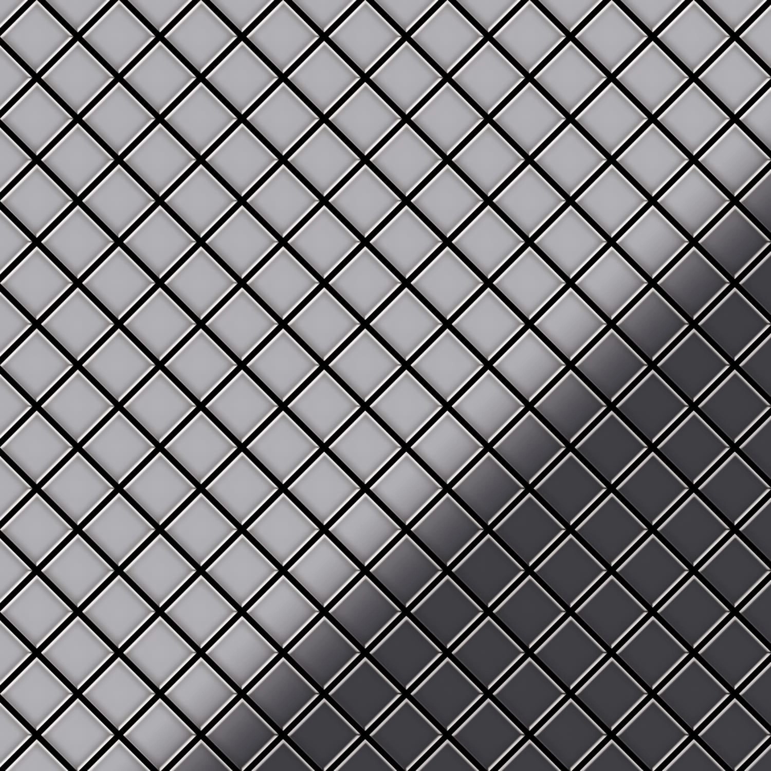 ALLOY Mosaik Fliese Massiv Metall Edelstahl Hochglanz Grau 1,6mm Diamond-s- günstig online kaufen