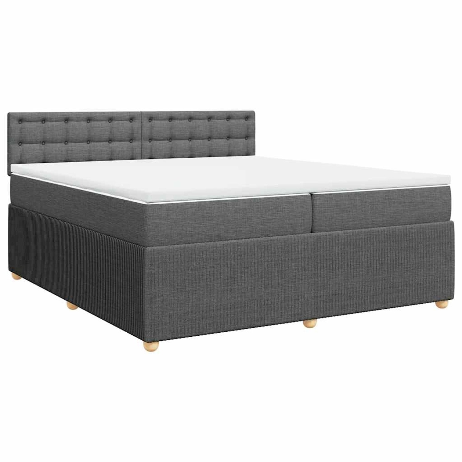 vidaXL Boxspringbett mit Matratze Dunkelgrau 200x200 cm Stoff 3287578 günstig online kaufen