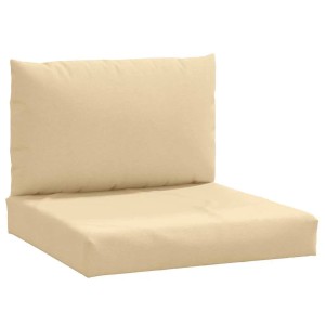 vidaXL Palettenkissen-Set, 2-tlg., melange beige. Bequeme Sitz- & Rückenkissen aus Stoff für Gartenmöbel.