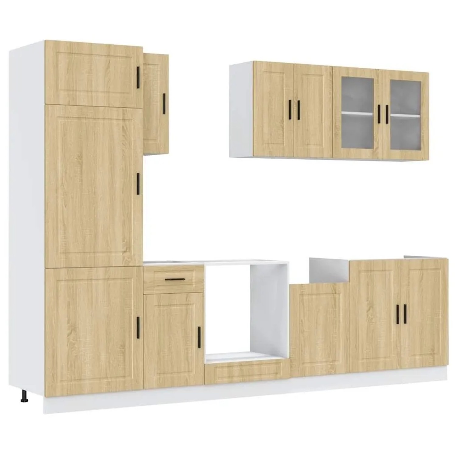 vidaXL 8 Tlg Küchenschrank-Set Porto Sonoma-Eiche Holzwerkstoff 3314814