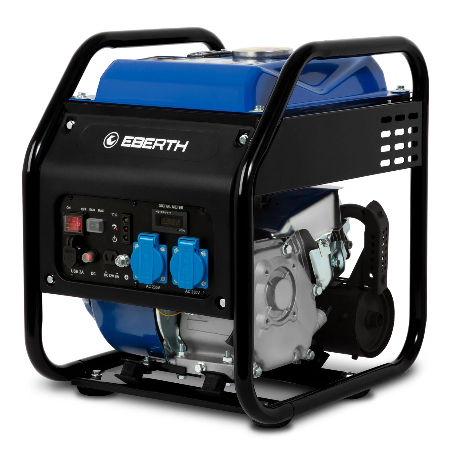 EBERTH 3200W Inverter Stromerzeuger Leise 7 PS Benzinmotor 4-Takt 2x 230V 2x USB