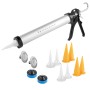 STAHLWERK Silikonpistole SP-600 ST mit Düsen und Adaptern, Aluminium Kartuschenpresse für Silikon, Acryl und Dichtstoffe.