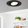 Schwarze Eglo LED-Einbauleuchte Saliceto-Z, 5W, im modernen Wohnraum. Smarte Lichtsteuerung per App.