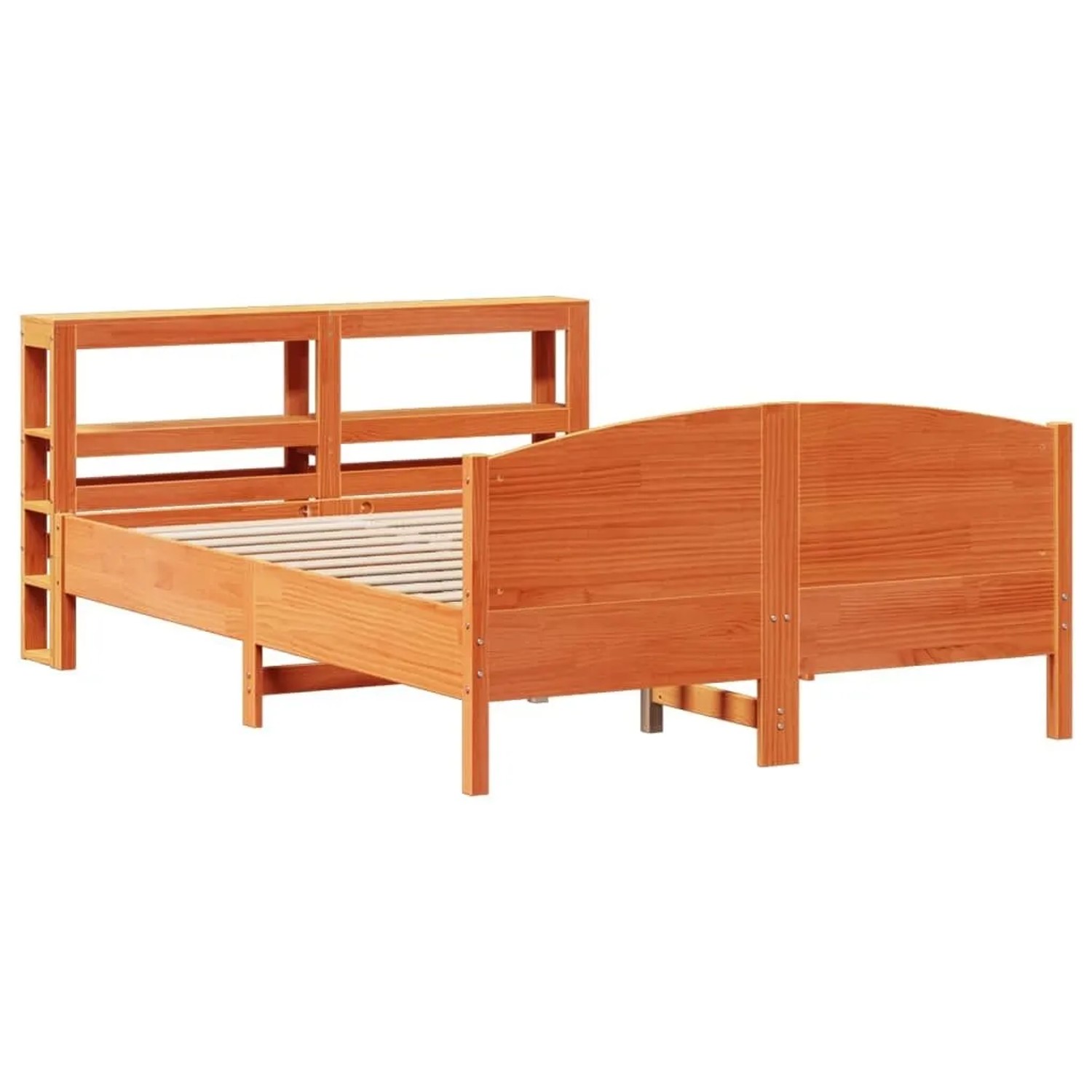 vidaXL Massivholzbett ohne Matratze Wachsbraun 135x190 cm Kiefernholz 33062 günstig online kaufen