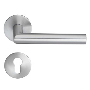 MeinTürgriff Drückergarnitur Toulouse Flachrosette Edelstahl matt Türdrücker PZ