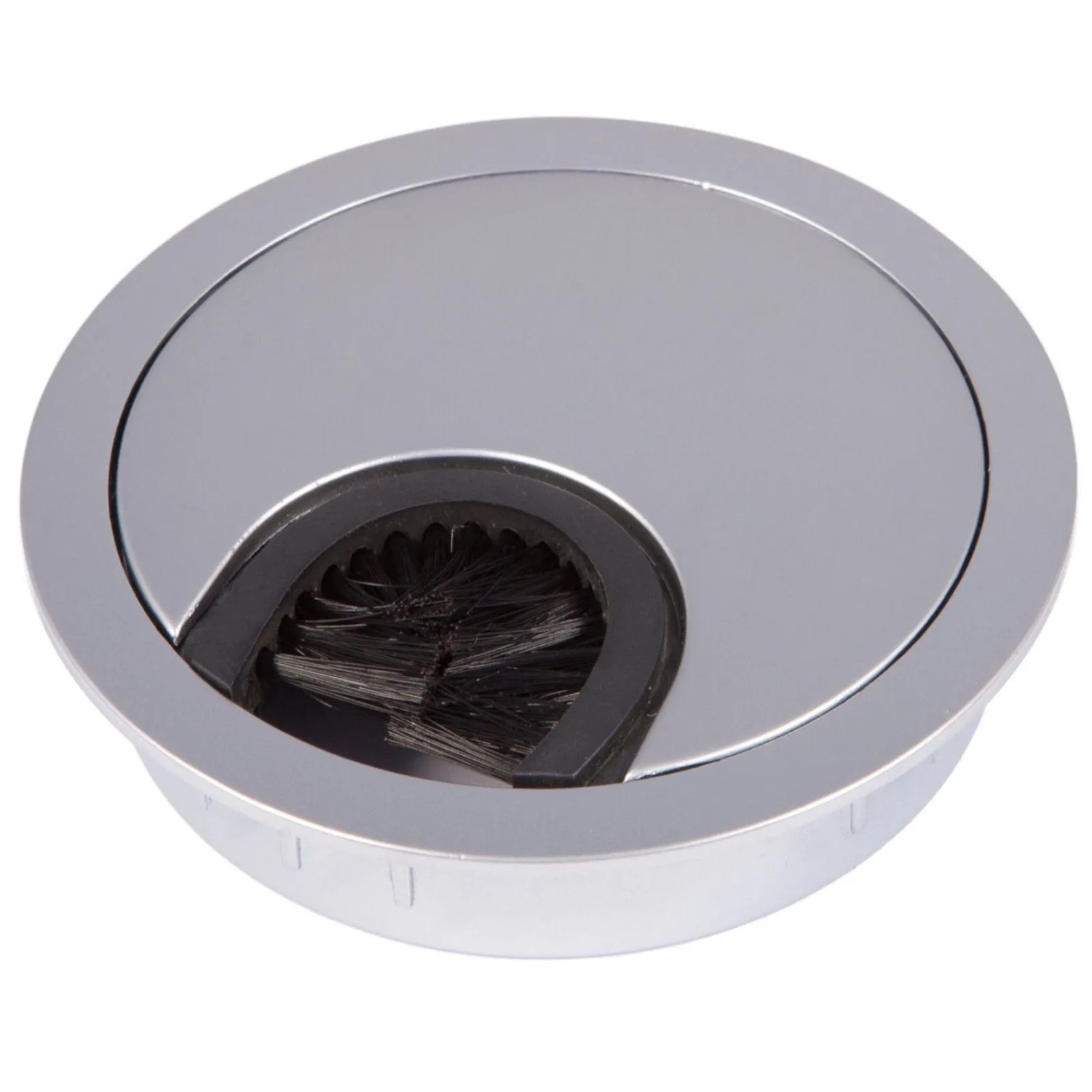SOTECH Kabeldurchlass Metall Ø68 mm Chrom Matt mit Bürstendichtung
