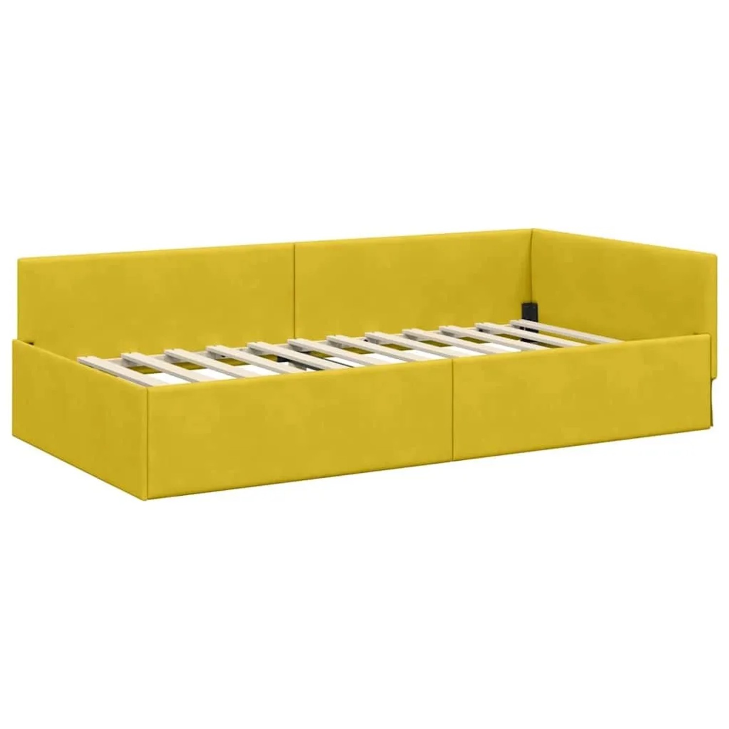 vidaXL Eckbettgestell mit Kopfteil Gelb 90 x 200 cm Stoff 42016087 günstig online kaufen