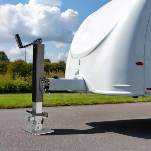 Wiltec Stützfuß 900Kg Kurbel Oben Rohrhalterung Abstellstütze Anhänger Wohnwagen