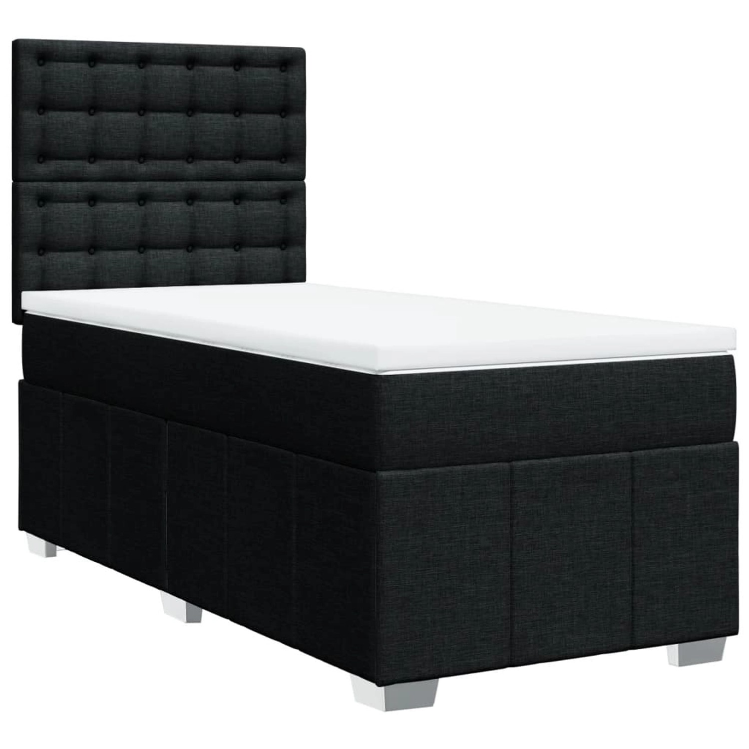 vidaXL Boxspringbett mit Matratze Schwarz 90x200 cm Stoff 3291567 günstig online kaufen