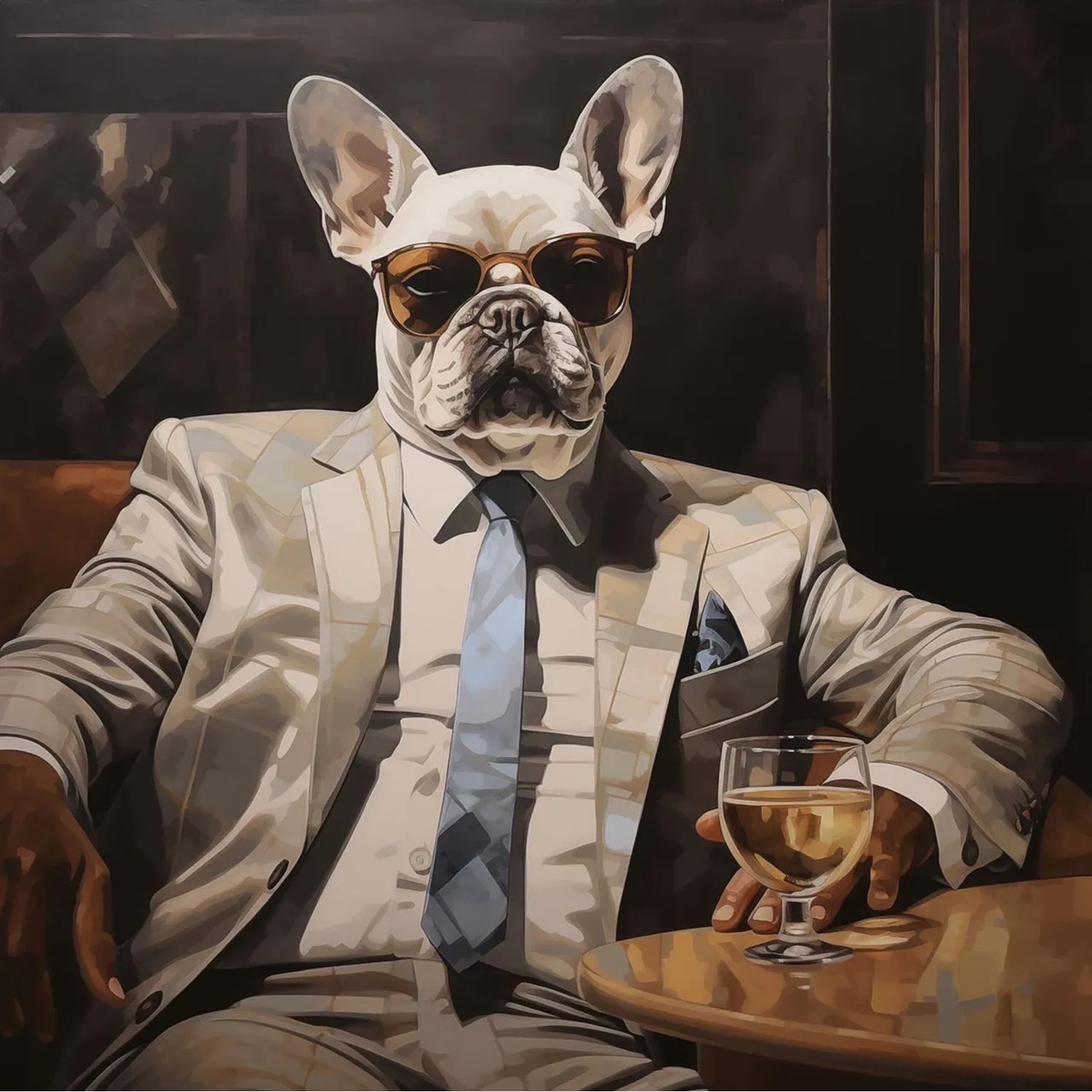 Art Universe Glasbilder Business Bulldog 80 x 80 cm