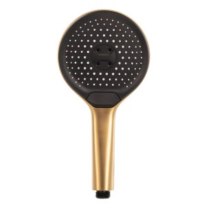 Schöner Wohnen Handbrause Glaia, mattgold, mit Antikalk-Noppen und 3 Strahlarten.