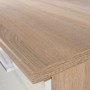 Detailaufnahme: Respekta Küchenzeile Petunia in Weiß mit Holzoptik Arbeitsplatte.