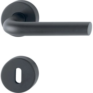 AnsaPro Rosettengarnitur Douro, Zimmertürbeschlag in Edelstahl Mattschwarz.