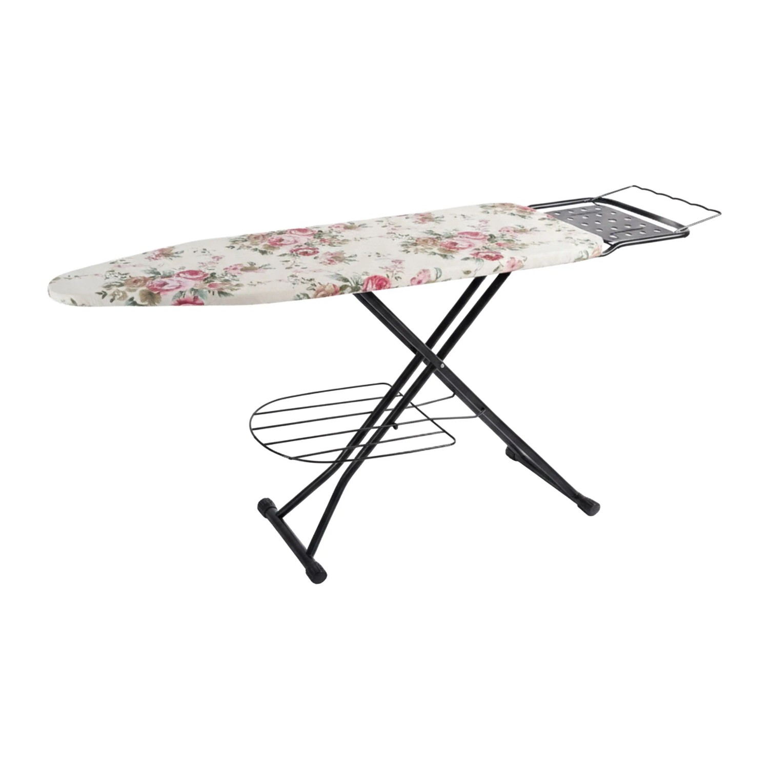 Relaxdays Bügelbrett Stahl Bunt Höhenverstellbar Klappbar mit Bügeleisenablage 110 cm x 33 cm