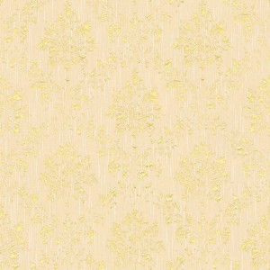 Barock Tapete in Creme und Gold mit schimmernden Ornamenten von PROFHOME.