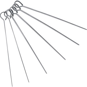 6 Jamestown Schaschlikspieße aus Edelstahl für Grillgut.