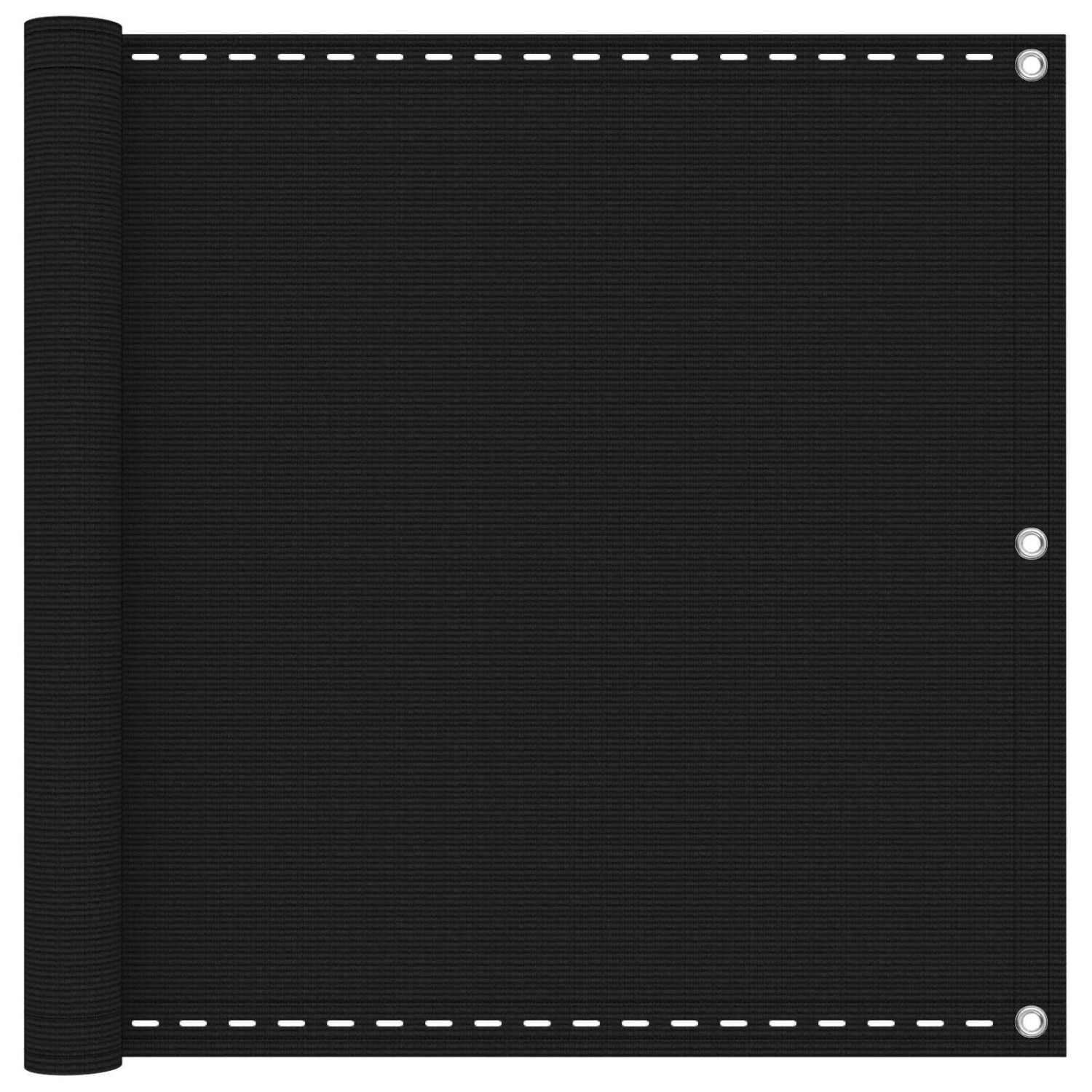 vidaXL Balkonsichtschutz Schwarz 75 x 700 cm HDPE und Aluminium 4003041