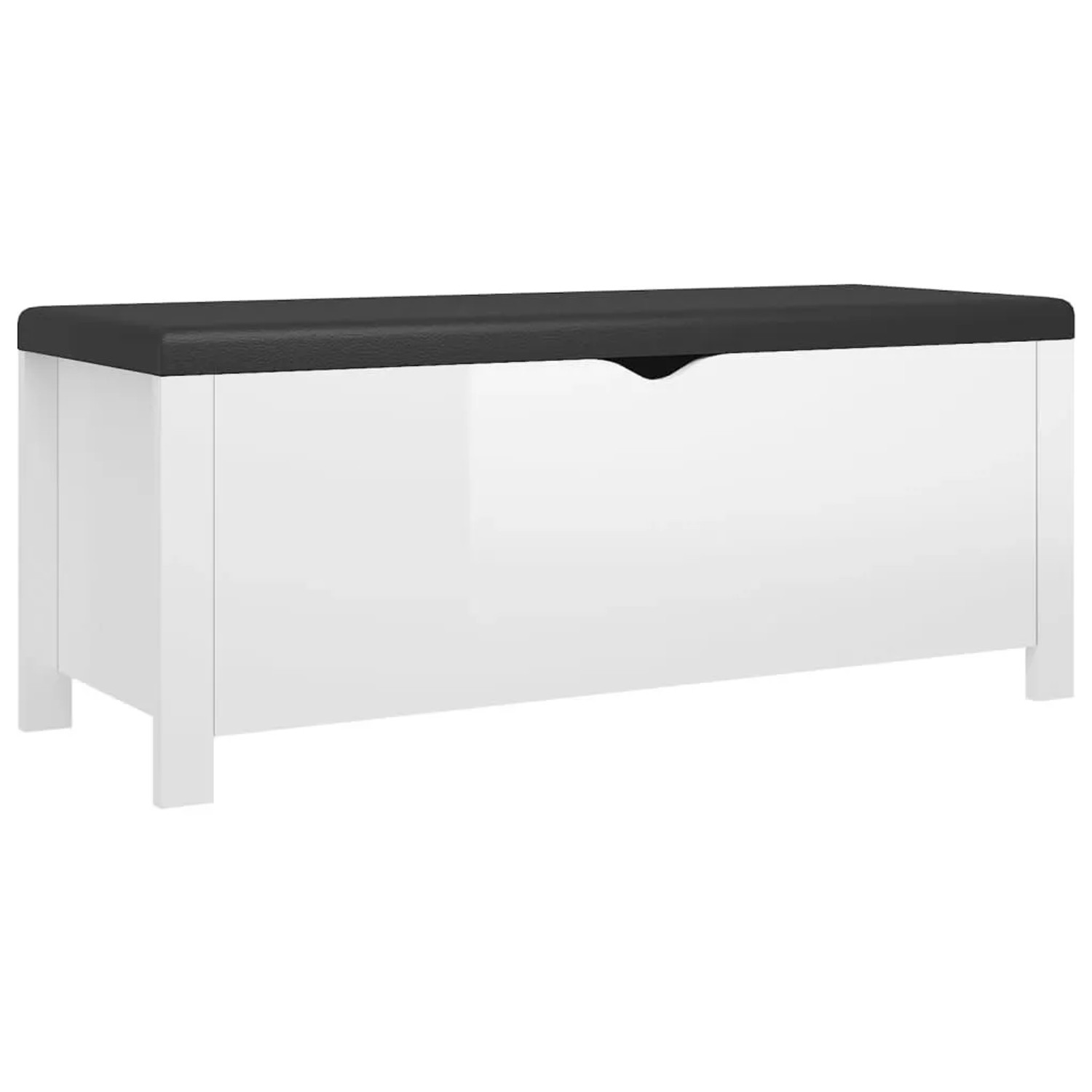 vidaXL Sitzbank mit Stauraum und Kissen Hochglanz-Weiß 105x40x45cm 326774