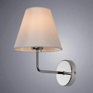 ARTE LAMP Wandleuchte LED Chrom/Weiß mit Stoffschirm für Innenräume.