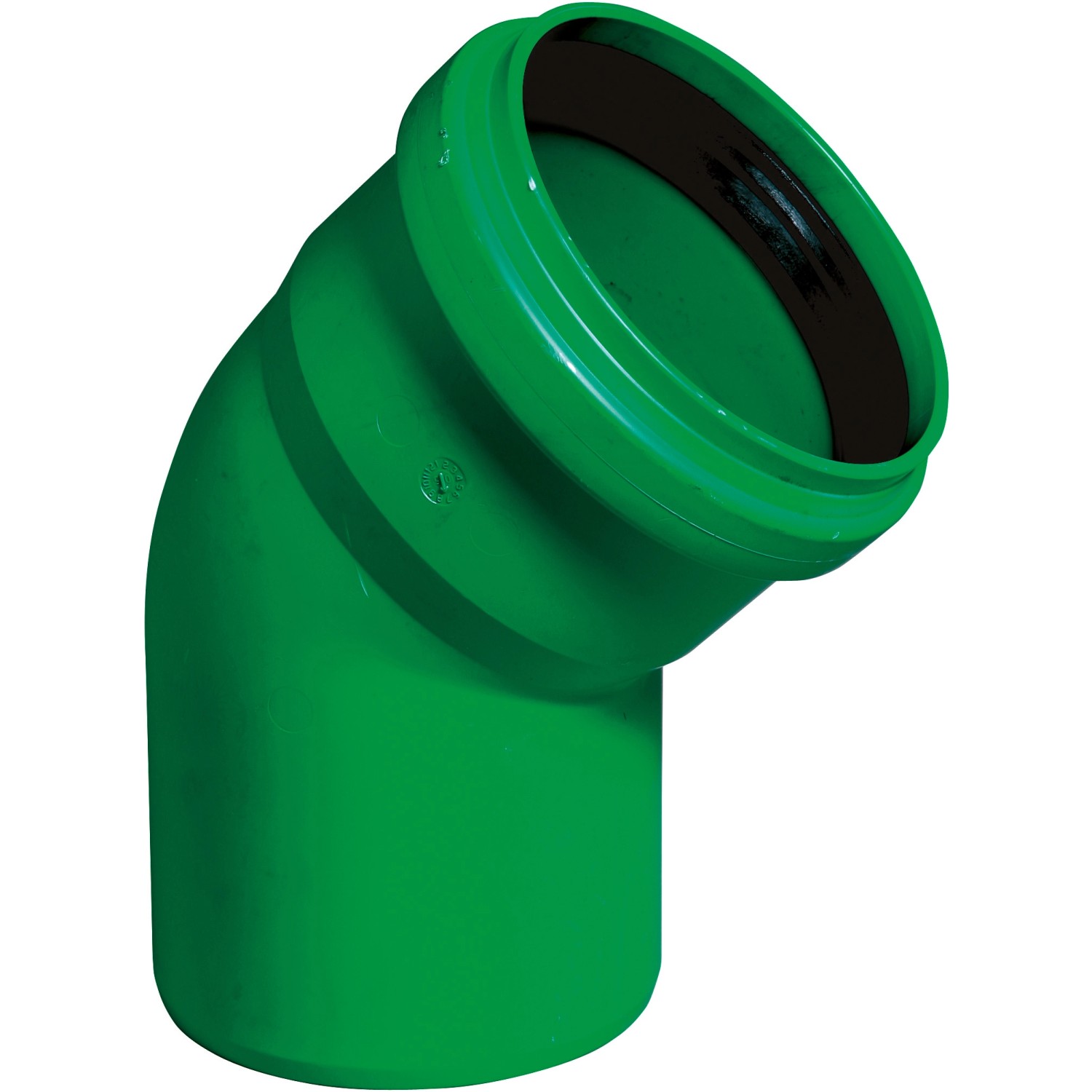 Grünes Kanalgrundrohr 2000 Bogen DN 110 mit 87 Grad Winkel für Abwasserleitungen.