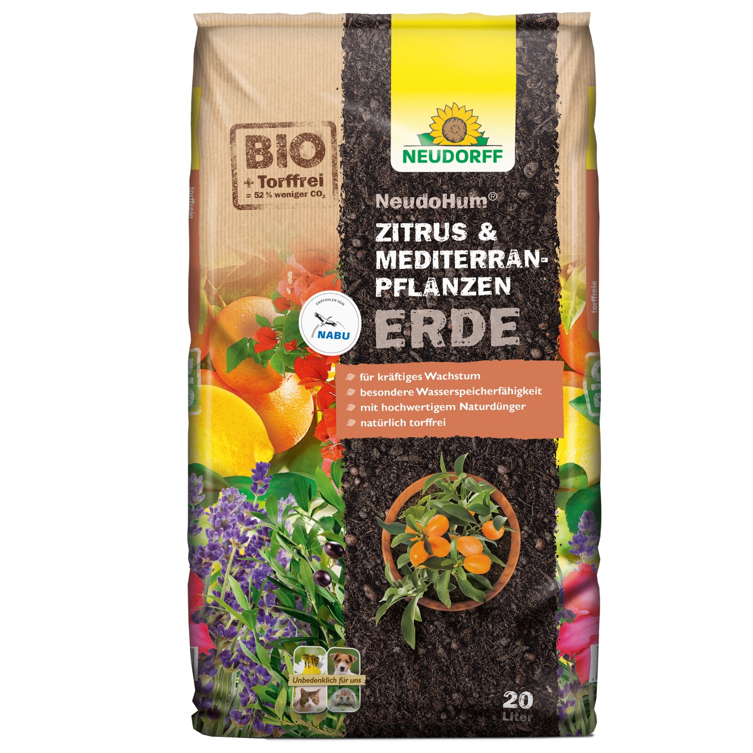 Neudorff Zitrus- und Mediterranpflanzenerde Neudohum 20 l