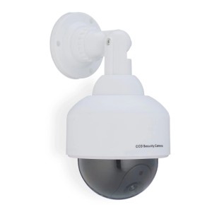 Relaxdays Kameraattrappe Kunststoff Weiß mit Blinkendem LED Licht 23,5 cm x 12,5 cm x 14 cm 240 g