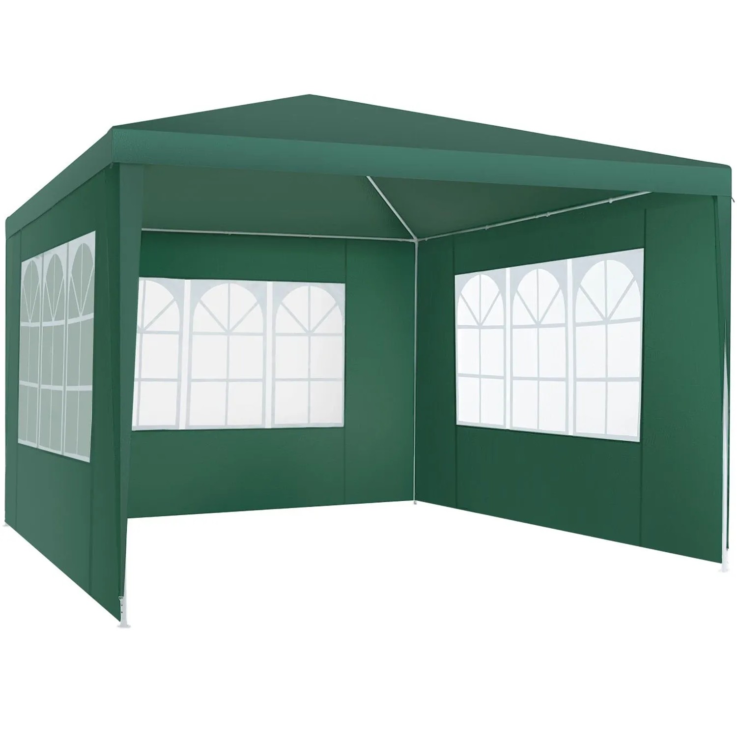 Tectake Pavillon Barinas 3 x 3 M  Im Stecksystem Abnehmbare Seitenteile  300 x 300 x 250 cm Grün