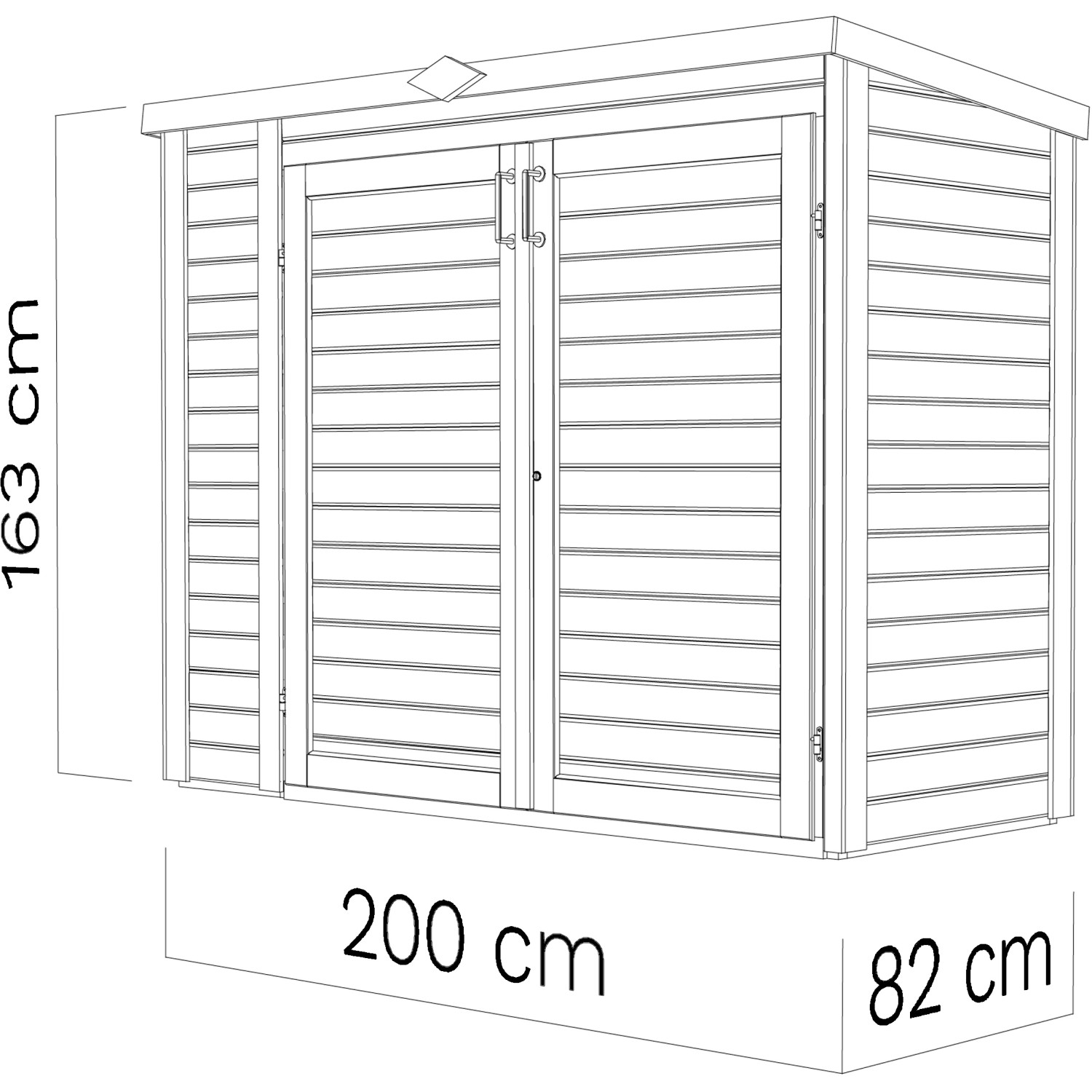 Bertilo Gartenschrank Multibox 3, grau, 200x82cm, aus FSC®-zertifiziertem Holz, ideal zur Aufbewahrung von Gartengeräten.