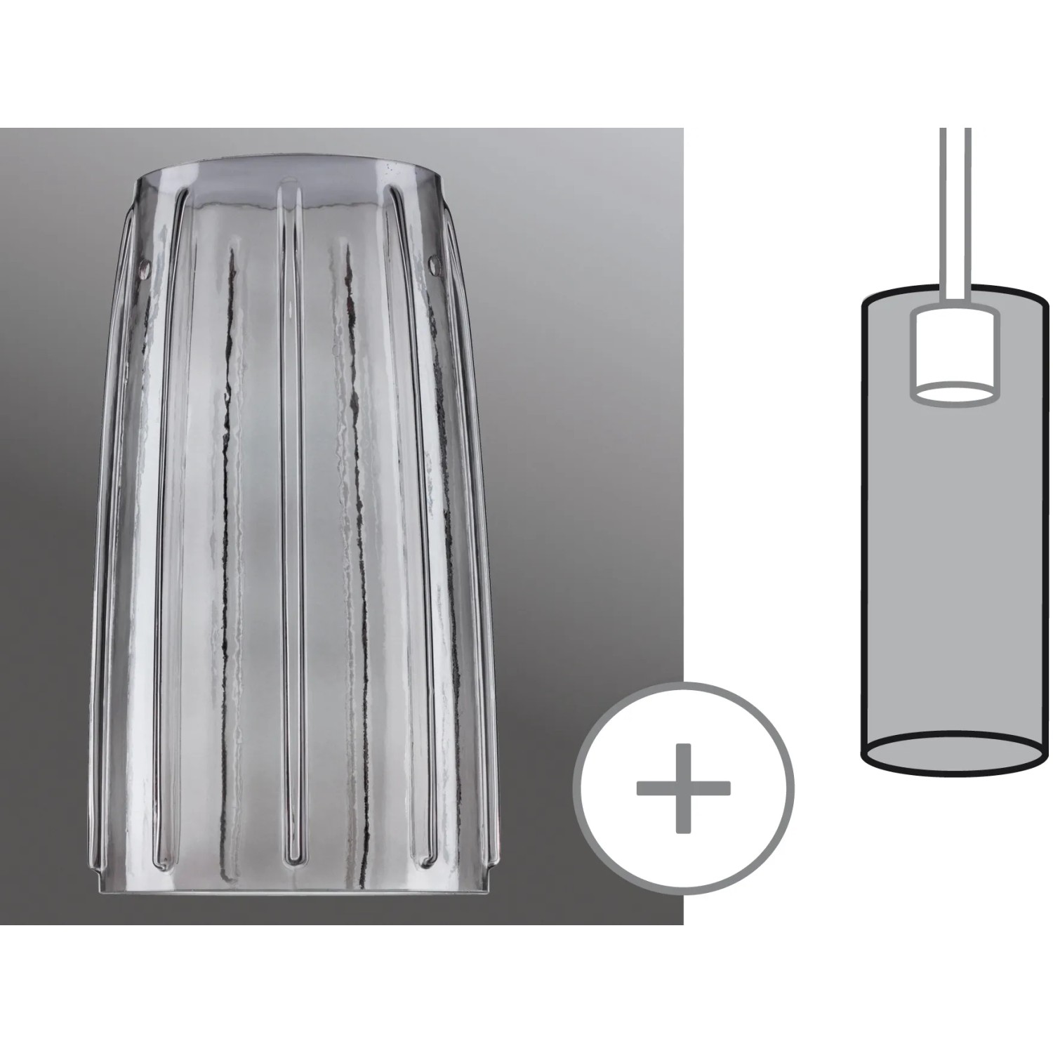 Paulmann URail Lampenschirm Vico aus Rauchglas, Ø 15,2cm für Schienensysteme.