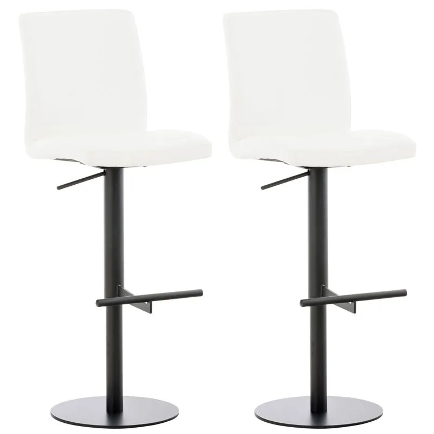 CLP 2er Set Barhocker Cadiz Kunstlederbezug Weiß/Schwarz