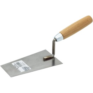 Jung Product Maurerkelle, 160 mm, rostfrei mit Holzgriff für Putz- und Trockenbauarbeiten.