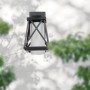 Schwarze Relaxdays Außenwandlampe aus Stahl und Glas, Laternen-Design, IP44.