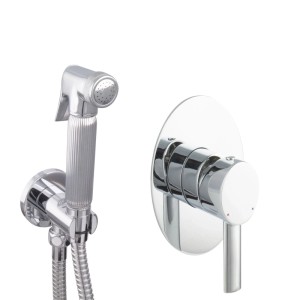 PaulGurkes Bidet Set Unterputz Armatur Spraybrause Intimdusche Oval Messing