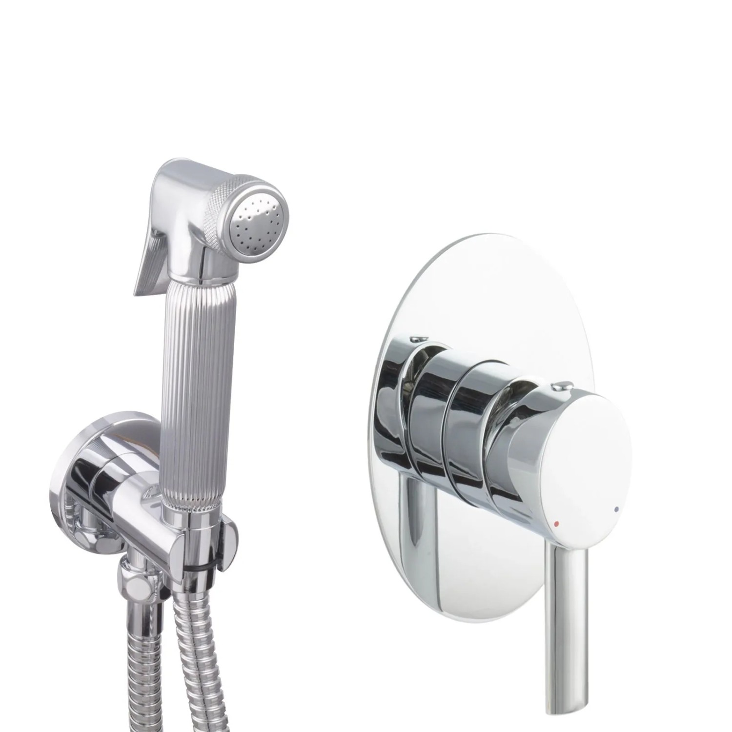 PaulGurkes Bidet Set Unterputz Armatur Spraybrause Intimdusche Oval Messing