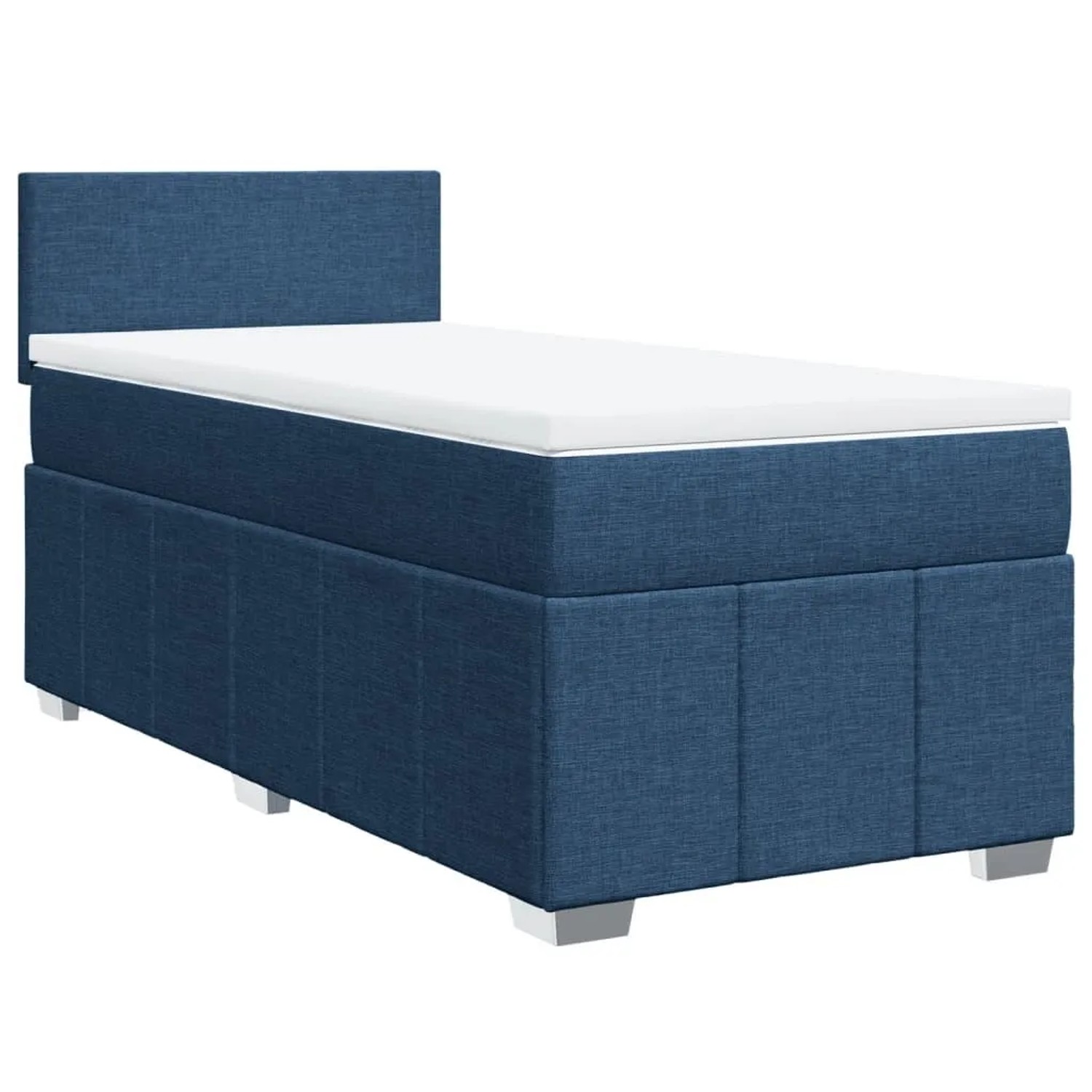 vidaXL Boxspringbett mit Matratze Blau 100x200 cm Stoff 3286978