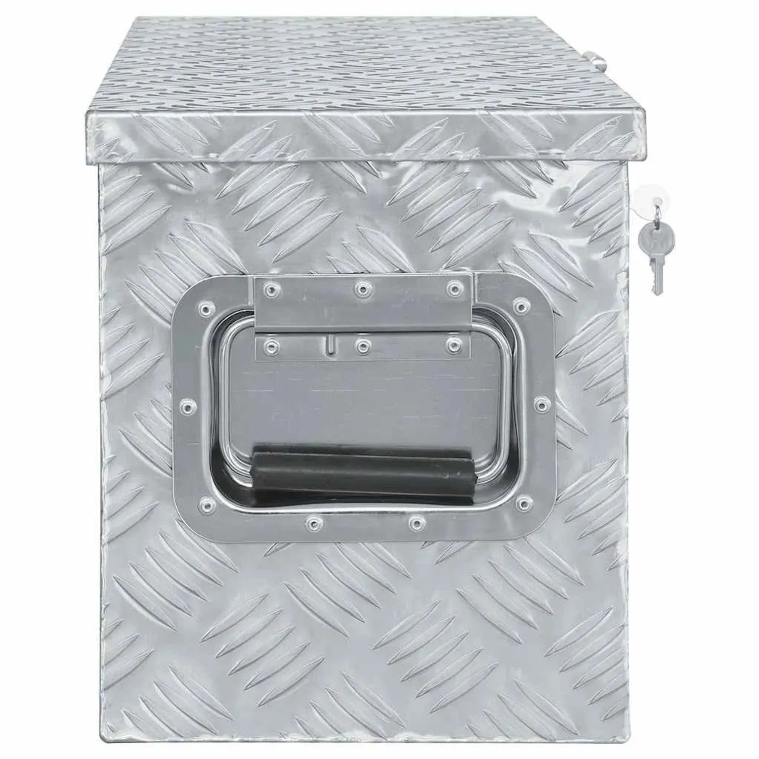 DELUKE Aluminiumbox Mit Deckel Abschließbar Alubox Deichselbox Alu Anhängerbox Werkzeugkiste Transportbox Metallkiste 76,5x26,5x33cm Silber_3