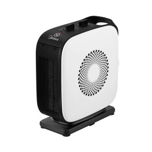 Midea PTC-Heizlüfter NTY15-19CA, 1500 Watt, in Weiß/Schwarz. Elektrisches Heizgerät mit Tragegriff.